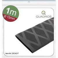Quadrios 23CA217 Schrumpfschlauch ohne Kleber Schwarz 15mm 8mm Schrumpfrate:2:1 1m von Quadrios