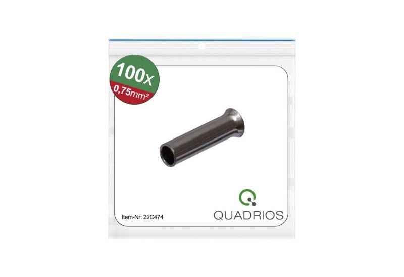 Quadrios Aderendhülsen QUADRIOS Aderendhülse, 22C474, 0,75 mm², Unisoliert, 100 Stück von Quadrios