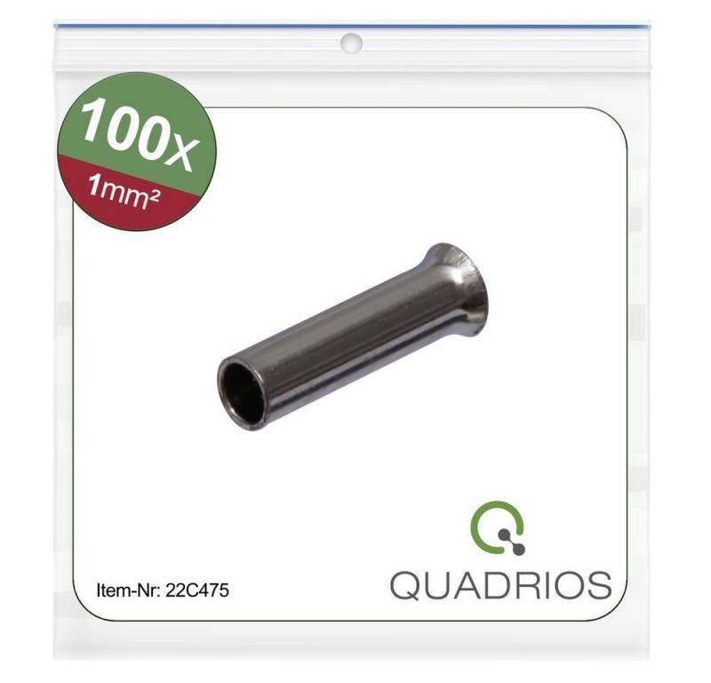 Quadrios Aderendhülsen Quadrios 22C475 Aderendhülse 1 mm² Unisoliert 100 St., 22C475 von Quadrios