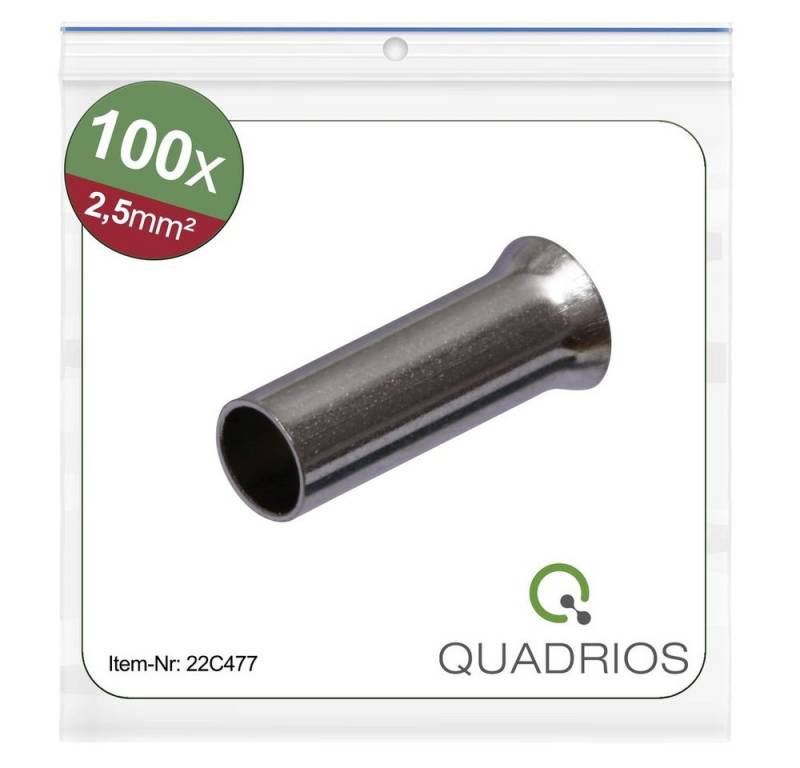 Quadrios Aderendhülsen Quadrios 22C477 Aderendhülse 2.5 mm² Unisoliert 100 St., 22C477 von Quadrios