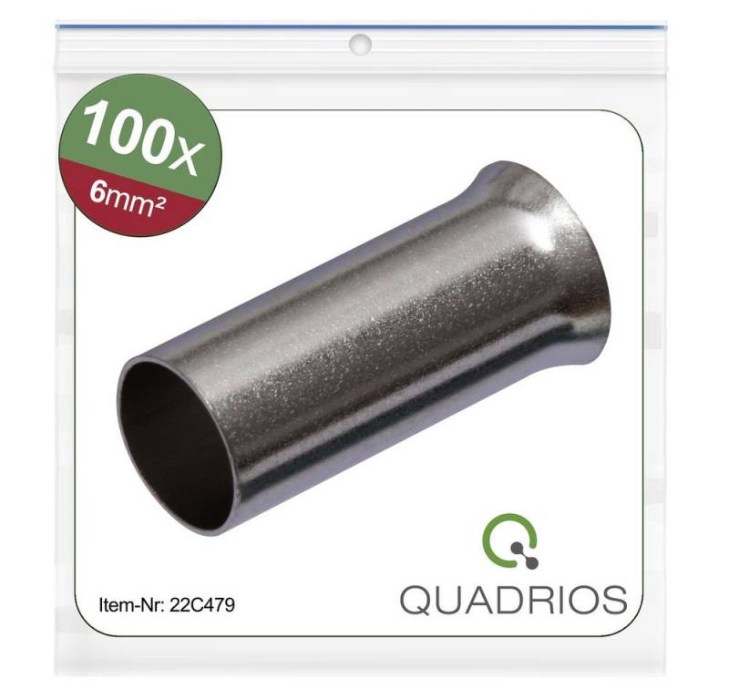 Quadrios Aderendhülsen Quadrios 22C479 Aderendhülse 6 mm² Unisoliert 100 St., 22C479 von Quadrios