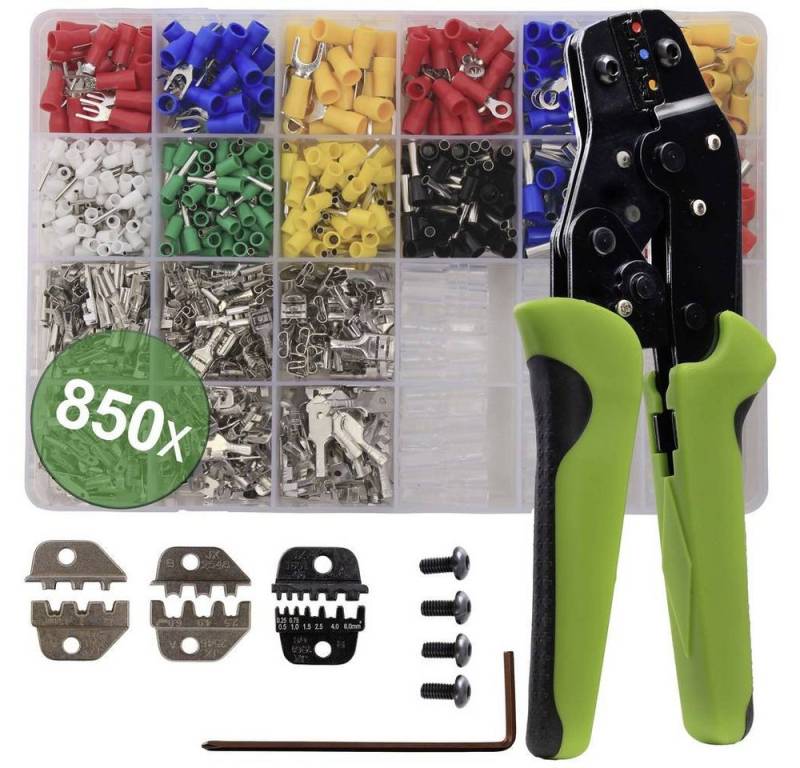 Quadrios Crimpzange Crimpzange Q-1601-01 mit Aufsatz-Set und 850 von Quadrios