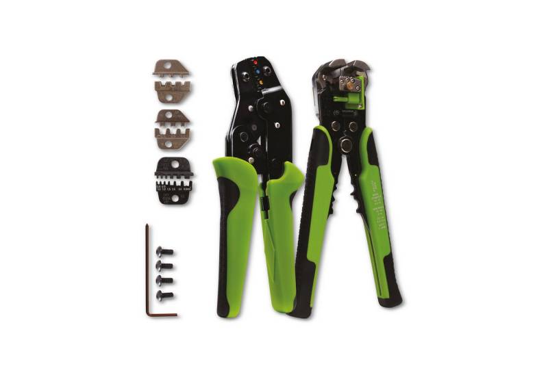 Quadrios Crimpzange QUADRIOS Crimpzange und Abisolierzange 22T015, mit Aufsätzen von Quadrios