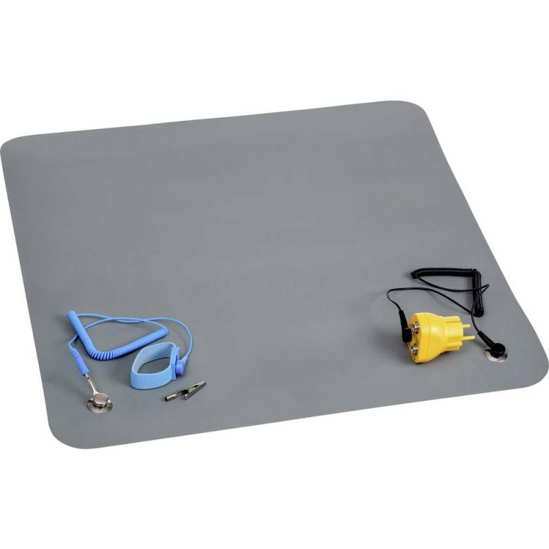 Quadrios Esd Tischmatten Set Unterlage Werkbank Arbeitsmatte Grau 550x550mm  B-Ware von Quadrios