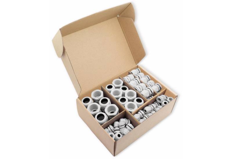 Quadrios Kabelverbinder-Sortiment QUADRIOS Kabelverschraubungs-Set 2009CA106, Grau, PG, 60 Stück Quadrios Kabelverbinder-Sortiment QUADRIOS Kabelverschraubungs-Set 2009CA106, Grau, PG, 60 Stück von Quadrios