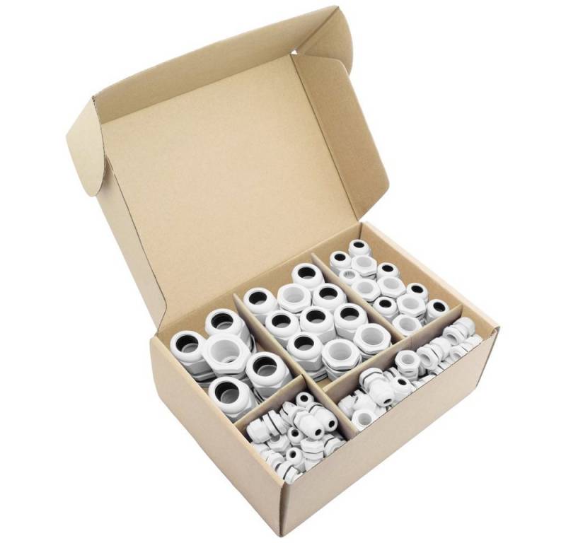 Quadrios Kabelverbinder-Sortiment Quadrios 2102CA114 Kabelverschraubung Sortiment PA66 Weiß 60 St., 2102CA114 von Quadrios