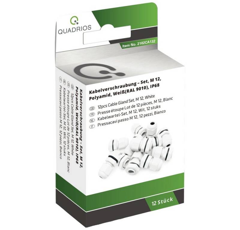 Quadrios Kabelverbinder-Sortiment Quadrios 2102CA132 Kabelverschraubung Sortiment M12 PA66 Weiß 1 Set, 2102CA132 von Quadrios