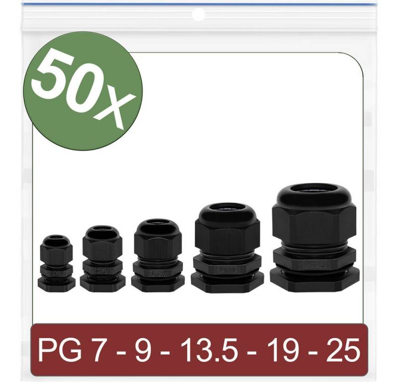 Quadrios Kabelverbinder-Sortiment Quadrios 24CA387 Kabelverschraubung Polyamid Schwarz 50 St., 24CA387 von Quadrios