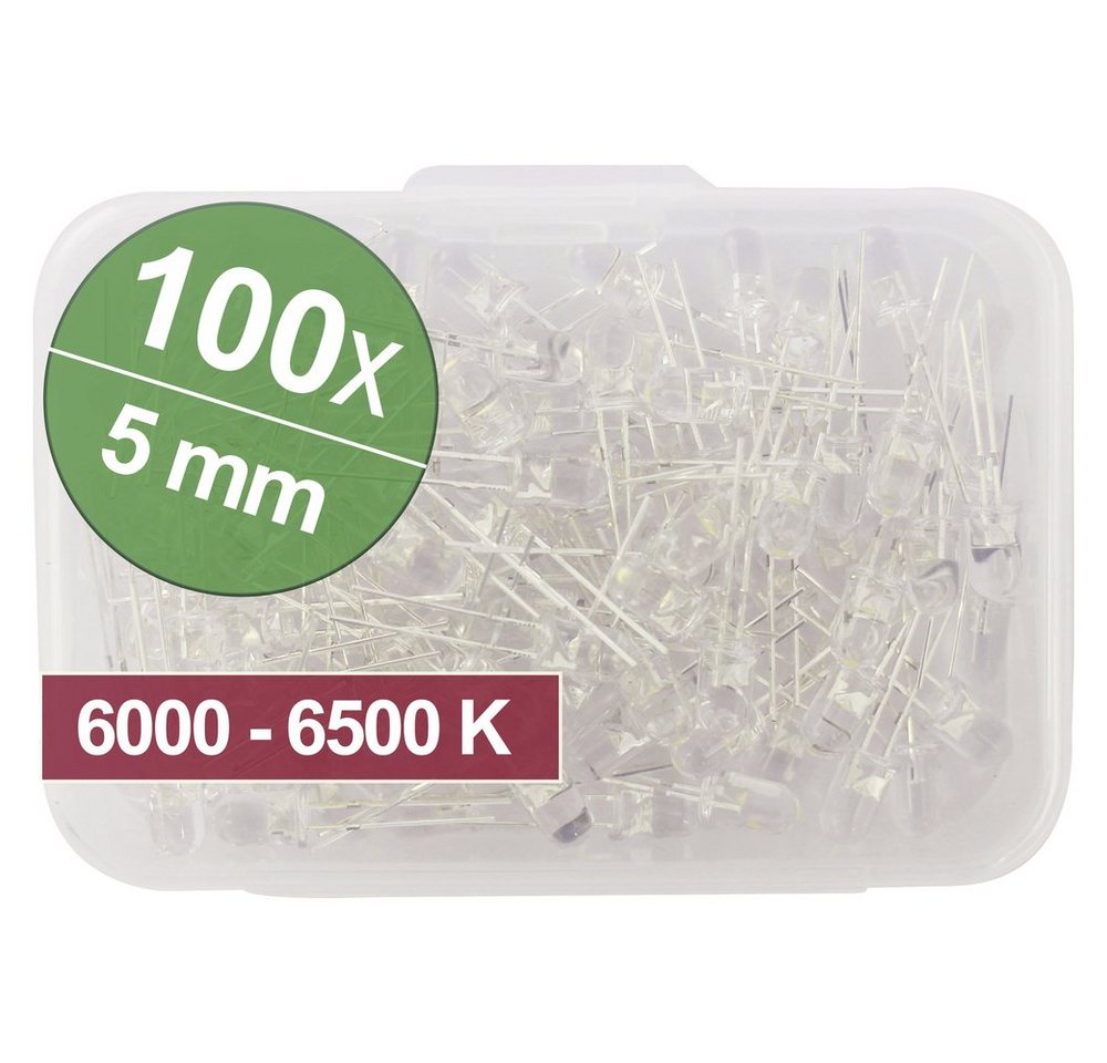 Quadrios LED-Leuchtmittel Quadrios LED-Sortiment Kaltweiß 5 mm 20 mA 3.0 V Quadrios LED-Leuchtmittel Quadrios LED-Sortiment Kaltweiß 5 mm 20 mA 3.0 V von Quadrios