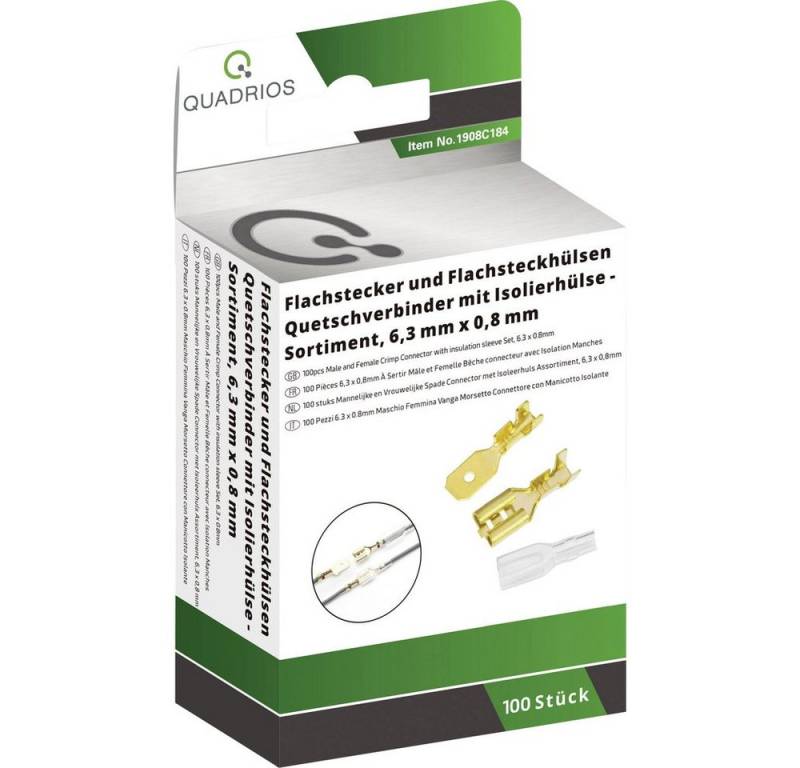 Quadrios Ringkabelschuh Quadrios 1908C184 Quetschverbinder-Sortiment 0.50 mm² 1 mm² Messing, T, 1908C184 von Quadrios