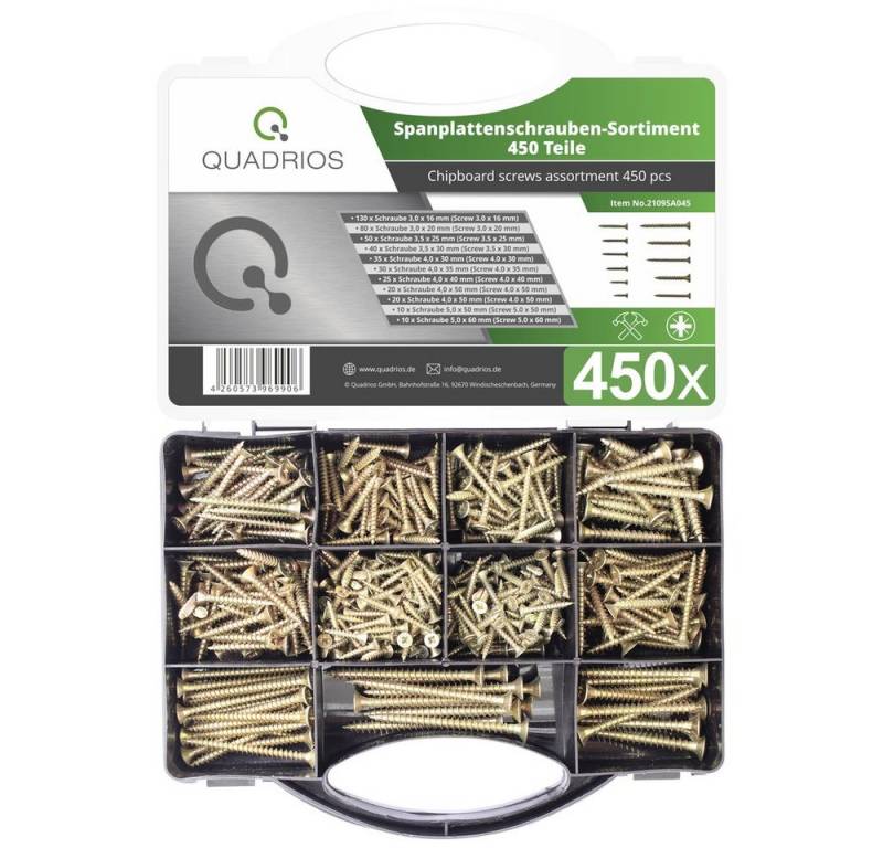 Quadrios Schrauben-Set Quadrios 2109SA045 2109SA045 Spanplattenschrauben-Sortiment 450 St. Quadrios Schrauben-Set Quadrios 2109SA045 2109SA045 Spanplattenschrauben-Sortiment 450 St. von Quadrios