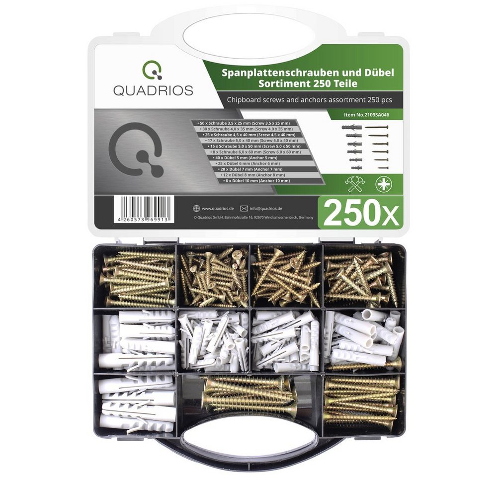 Quadrios Schrauben-Set Quadrios 2109SA046 2109SA046 Spanplattenschrauben-Sortiment 250 St. Quadrios Schrauben-Set Quadrios 2109SA046 2109SA046 Spanplattenschrauben-Sortiment 250 St. von Quadrios