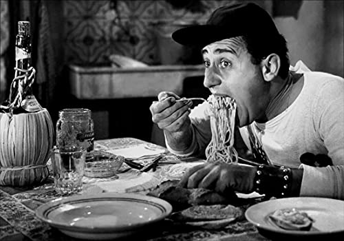 Bild Mangiaspaghetti cod. 02 Alberto Sordi cm 35x50 Druck auf Leinwand Das gemälde ist fertig zum aufhängen Il Negozio di Alex von Quadro Mangiaspaghetti Il Negozio di Alex