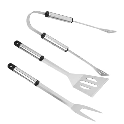 Grill Kiemen Werkzeug | Edelstahl Grillset | Grillset Grillset Grillspachtel Zange BBQ Werkzeug Zubehör Grillutensilien Kit Grillutensilien Werkzeuge Geeignet für BBQ Kochen Outdoor Camping von Quaeetyu