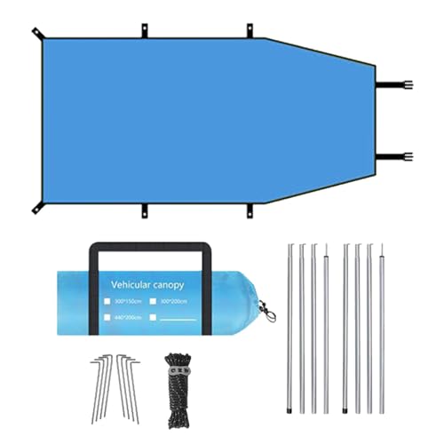 Heckklappenüberdachung | Outdoor-Campingzelt | Autozelt Camping, Plane Auto Seitenmarkise Zelte, beschichtetes Oxford-Tuch, Autos Markisenplanen, verstellbare Planenstangen, geeignet für SUV Minivan von Quaeetyu