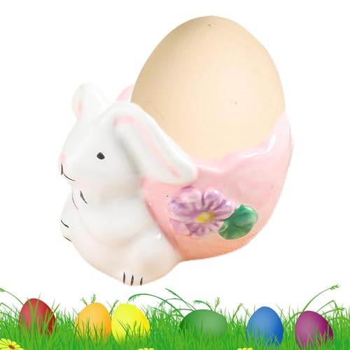 Ostereierbecher | Keramik-Eierablage, Eierablage, Kaninchen-Eierständer, kreativer Eierbecher für Heimdekoration, Café und Restaurant von Quaeetyu