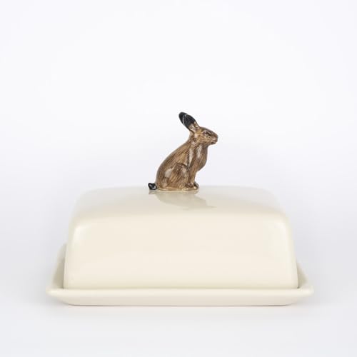 Quail Ceramics Butterdose mit Hasenmotiv von Quail Ceramics
