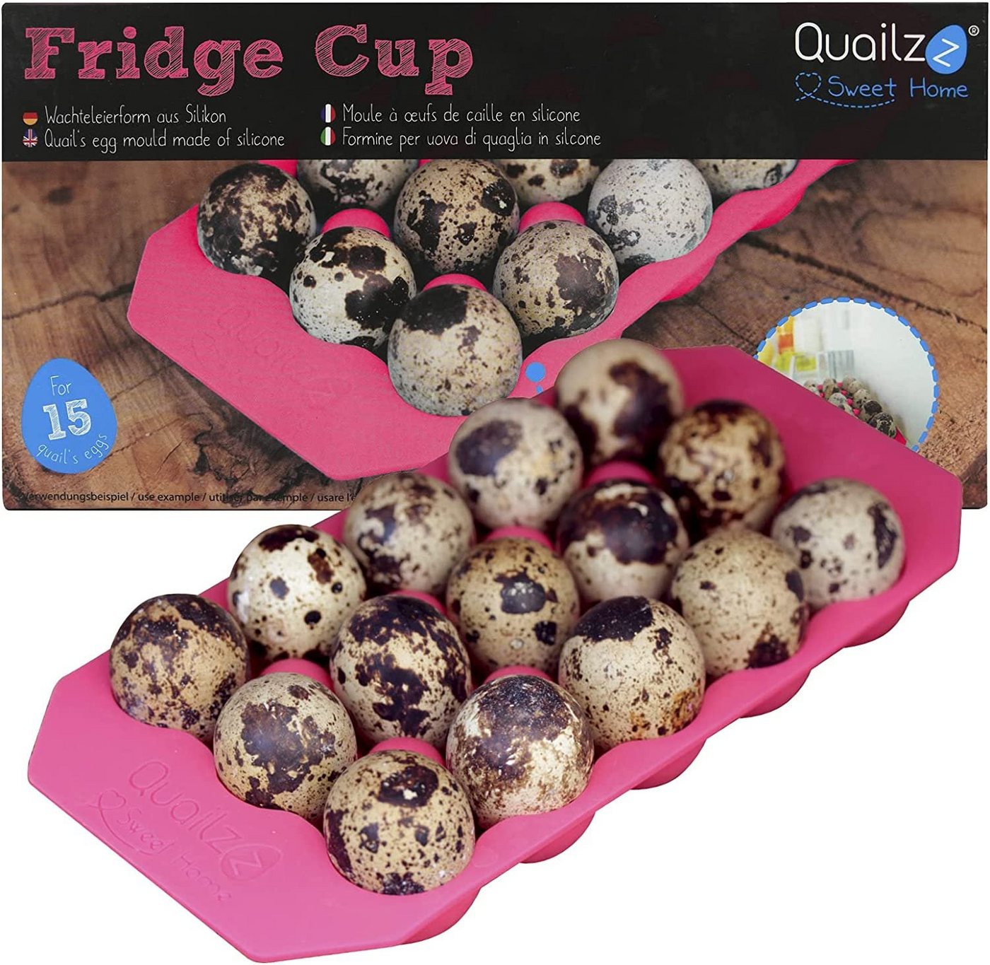 Quailzz Eierbecher Fridge Cup Wachteleierschale Eierhalter, (Silikon Eierschale - abwaschbar - erhältlich in zwei Farben) von Quailzz