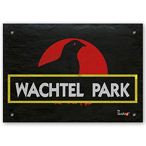 Quailzz Wachtel Park - Wachtel Schild DIN A5 - Dekoschild mit Spruch - Wandschild von Quailzz