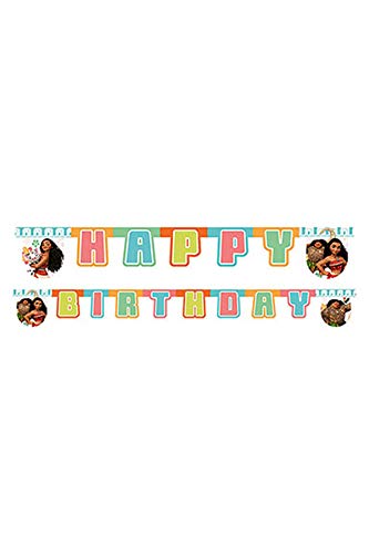 Disney Vaiana Moana 54468 SEMO2002 Party Dekoration 'Happy Birthday' Buchstaben Girlande von Qualatex