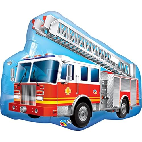 Qualatex 16466 Form Feuerwehrauto Folienballon, rot, 91,4 cm von Qualatex