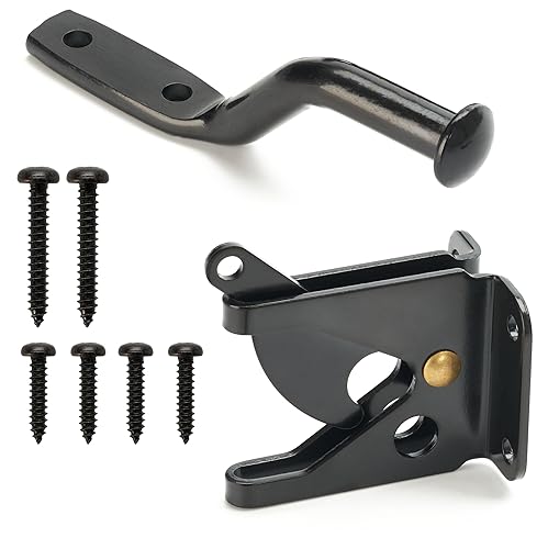 Qualihome Auto fence automatische Verriegelung der Schwerkraft des Hebels Tür schließt balck 4 1/8 " Qualihome Auto fence automatische Verriegelung der Schwerkraft des Hebels Tür schließt balck 4 1/8 " von Qualihome