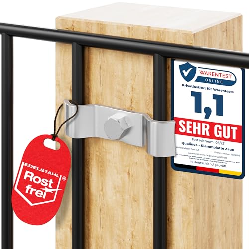 Qualinos 10x Doppelstabmattenzaun Befestigung Zubehör Typ Spannbügel 50mm aus V2A. Zaunhalter Edelstahl zur Zaunbefestigung. Stabmattenzaun Zubehör Zaun Halterung. Made in Germany Qualinos 10x Doppelstabmattenzaun Befestigung Zubehör Typ Spannbügel 50mm aus V2A. Zaunhalter Edelstahl zur Zaunbefestigung. Stabmattenzaun Zubehör Zaun Halterung. Made in Germany von Qualinos