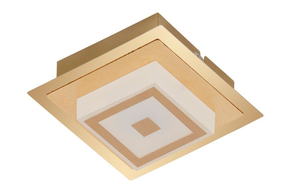 Briloner Leuchten Aufbauleuchte Eckige Wandleuchte Deckenleuchte 1xLED 5W Gold Metall 400lm 12x12x5,4 von Briloner Leuchten