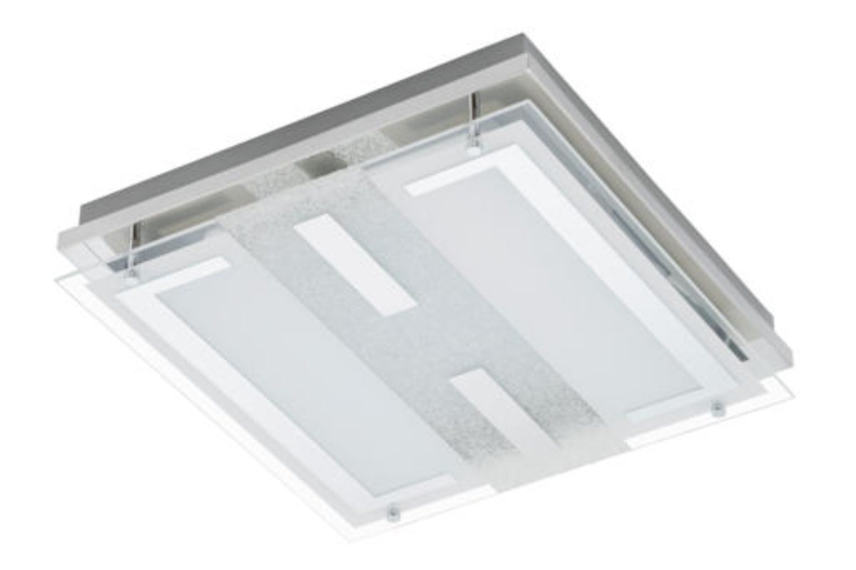 Briloner Leuchten Aufbauleuchte LED Deckenleuchte 24W Glas Chrom 3-Stufen Dimmer 2100lm 3000K 32x32x8 von Briloner Leuchten