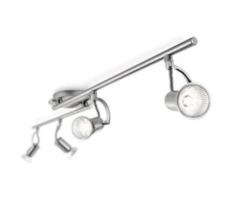 Philips Aufbauleuchte Philips Deckenleuchte Spotleiste 4 Flammig Silber Metall von Philips