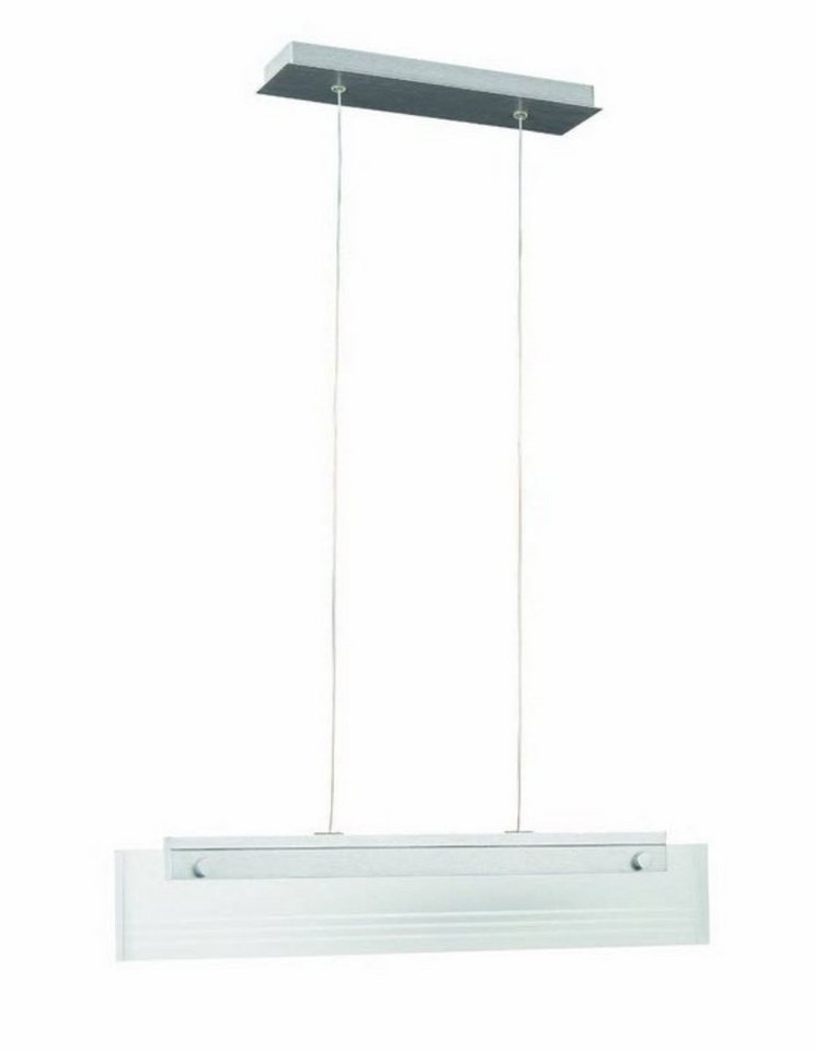 massive Aufbauleuchte Pendelleuchte LED 2 Flammig Silber Dimmbar Glas Aluminium 60cm von massive