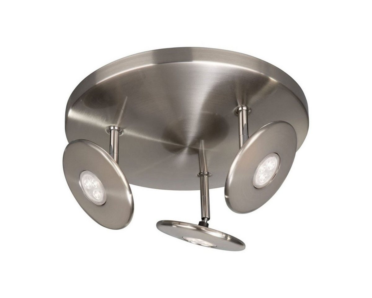 massive Aufbauleuchte LED Deckenleuchte Schwenkbar Silber 3 Flammig Dimmbar Ø 28cm von massive