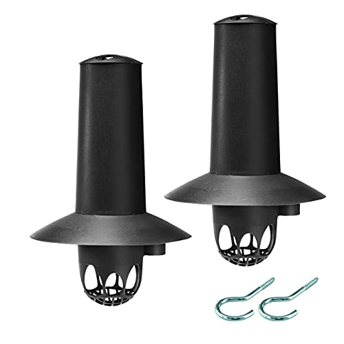 Quality-Collection Vogelfutterstation, Meisenknödelhalter, Hängend-Halterung, Metall, Anthrazit, 2er-Set mit Schraubhaken für Vögel von Quality-Collection