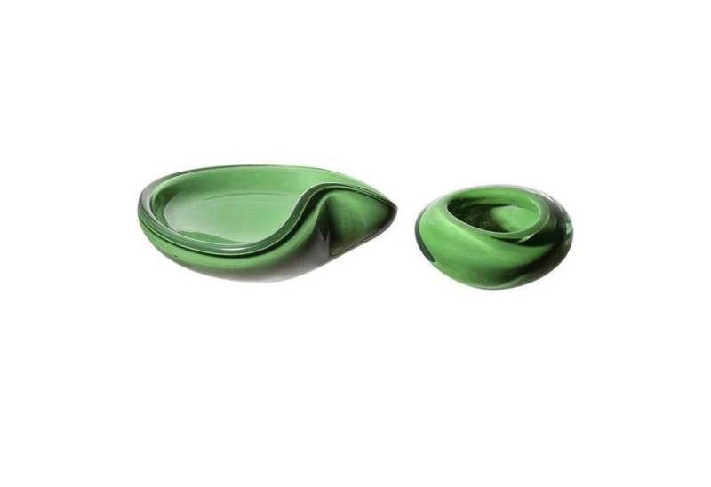Quality Elegance Deko-Glas 2er Set Grüne Fancy Glas Schale – Dekorative Murano Glas Ornament Quality Elegance Deko-Glas 2er Set Grüne Fancy Glas Schale – Dekorative Murano Glas Ornament von Quality Elegance