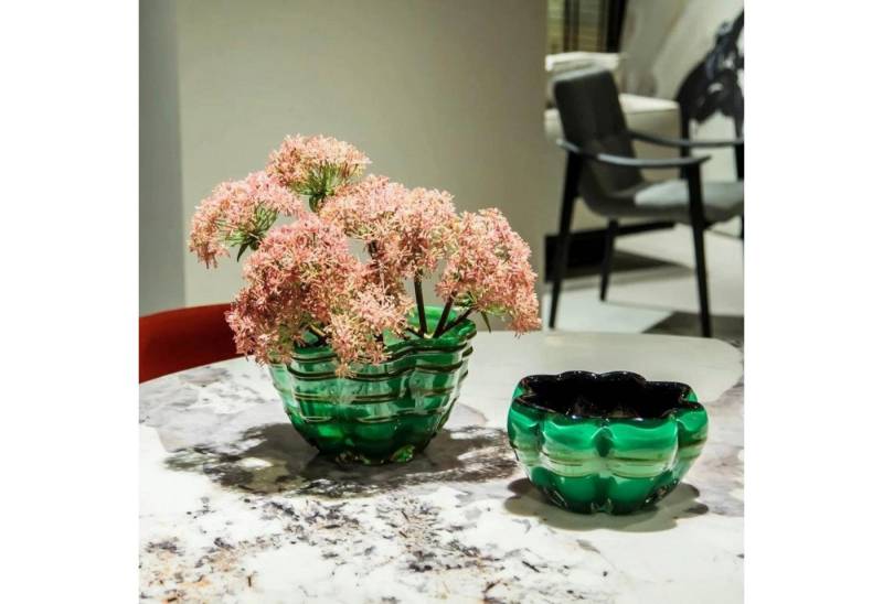 Quality Elegance Deko-Glas 2er Set Luxus Wellenförmige Grüne Glas Schalen Quality Elegance Deko-Glas 2er Set Luxus Wellenförmige Grüne Glas Schalen von Quality Elegance