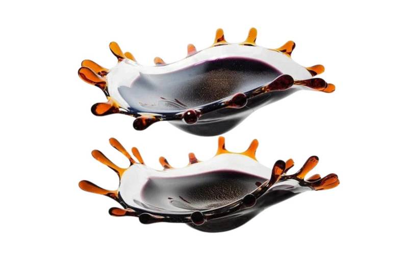 Quality Elegance Deko-Glas 2er Set Muschel-förmige Handgefertigte Farbige Glasplatten Quality Elegance Deko-Glas 2er Set Muschel-förmige Handgefertigte Farbige Glasplatten von Quality Elegance