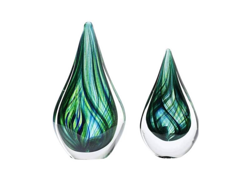 Quality Elegance Deko-Glas Stilvolle Handgeblasene Grüne Glaskuppel & Deko-Kugel Set (2 St) von Quality Elegance