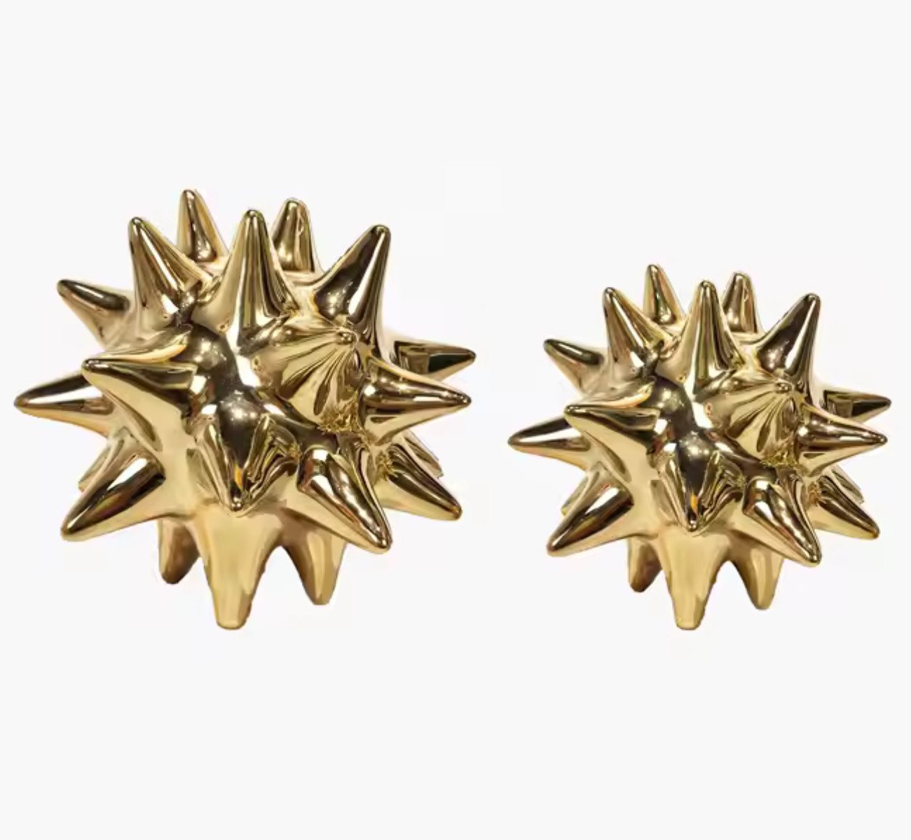 Quality Elegance Dekofigur 2er-Set Luxus-Keramik-Dekokugeln „Sea Urchin“ in Gold (set, 2 St., 2tlg) von Quality Elegance