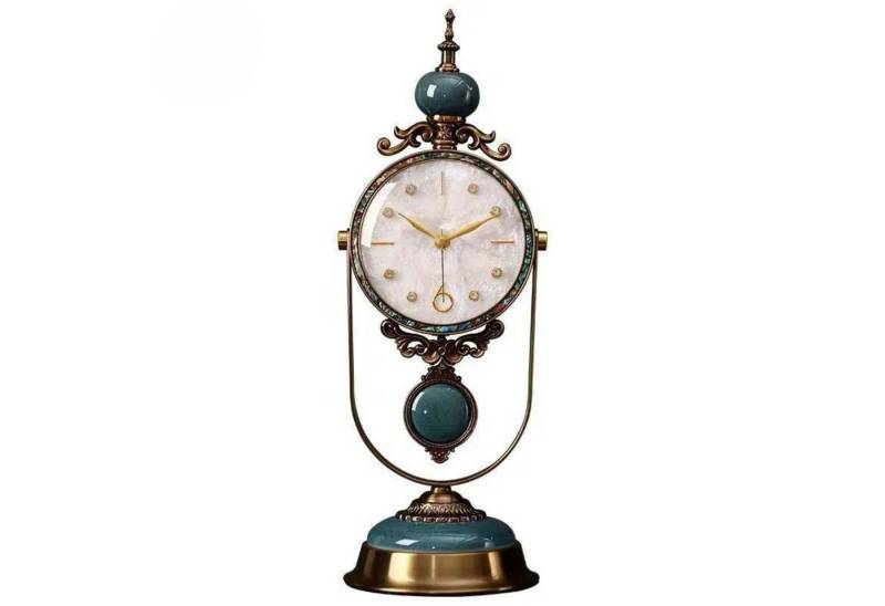 Quality Elegance Dekoobjekt Retro Europäische Tischuhr aus Glas und Messing von Quality Elegance