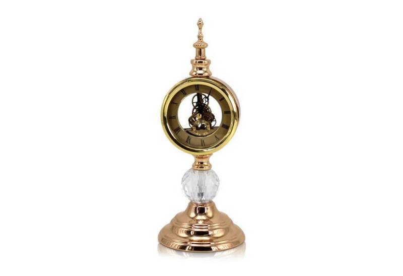 Quality Elegance Dekoobjekt Retro Goldene Mechanische Tischuhr mit Kristallfuß von Quality Elegance