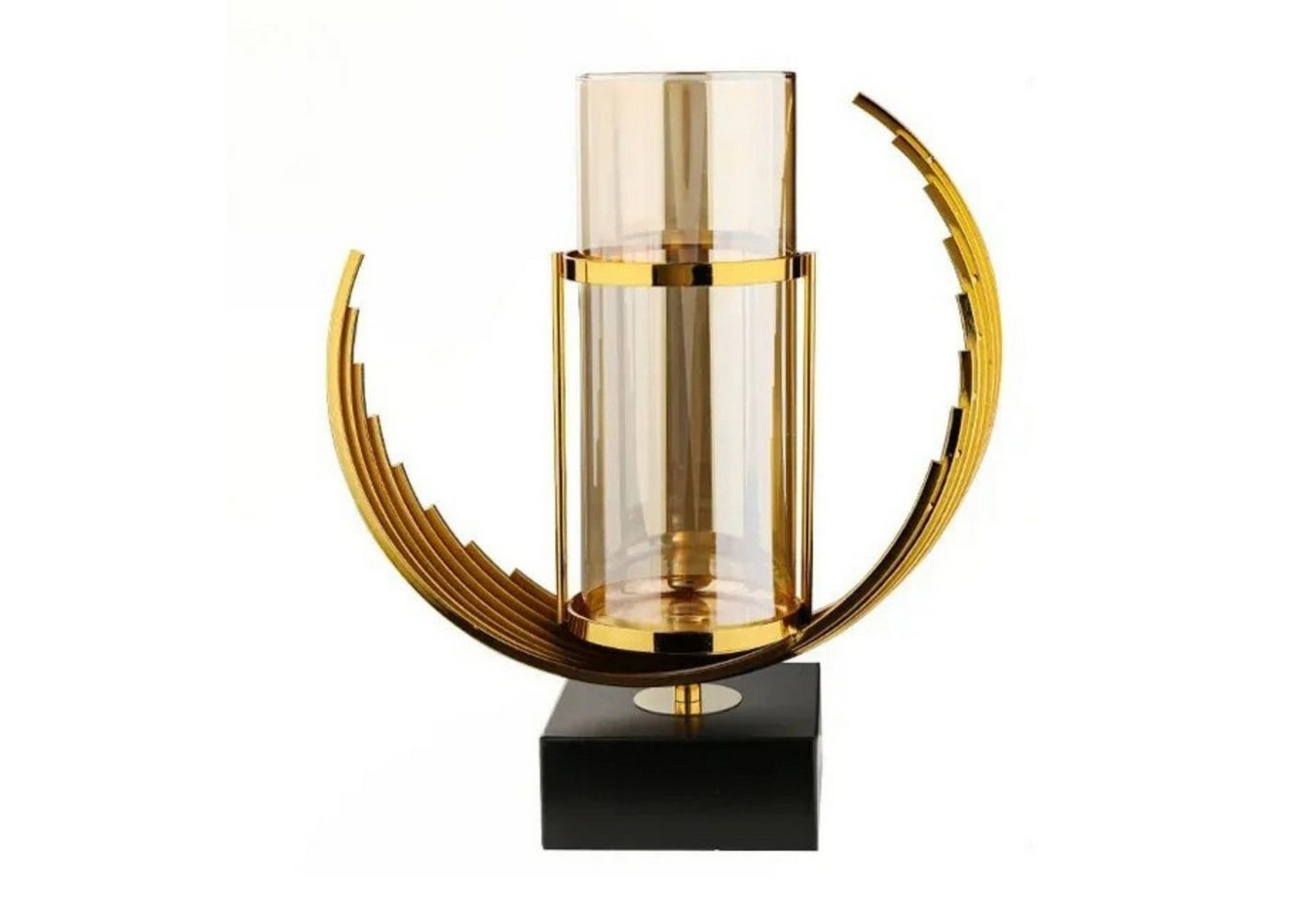 Quality Elegance Dekovase Große Goldene Glasvase mit Metallrahmen – 34 cm Quality Elegance Dekovase Große Goldene Glasvase mit Metallrahmen – 34 cm von Quality Elegance