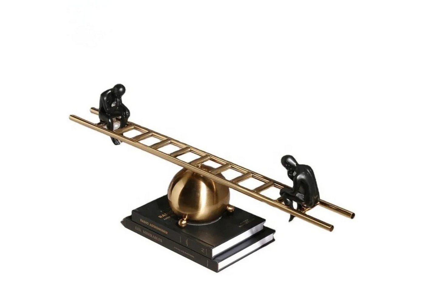 Quality Elegance Skulptur Luxus Metall Skulptur Abstrakt Schwarz Gold Leiter Design 69cm von Quality Elegance