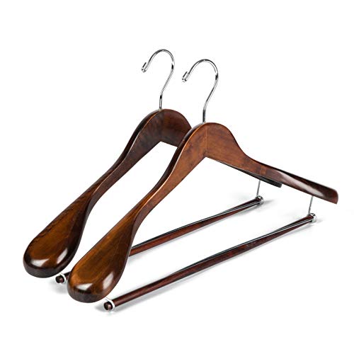 Quality Hangers exklusiver Holz Anzug kleiderbügel weit Holz kleiderbügel für mäntel und Hosen Retro-Finish 17,5" Zoll Retro 2 von Quality Hangers