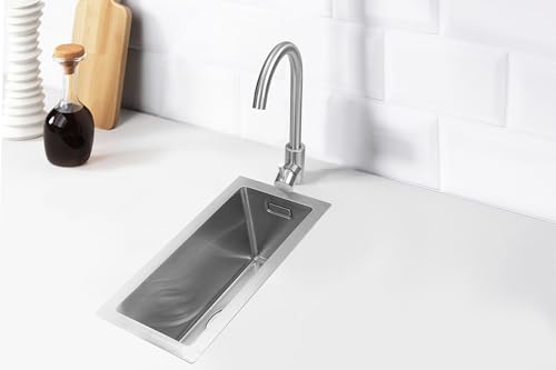 Nurion Spüle Edelstahl 16.5 x 38.5 - Küchenspüle - Küchenspülen - Küchenwaschbecken - ohne Hahnloch Edelstahl von Quality Heating