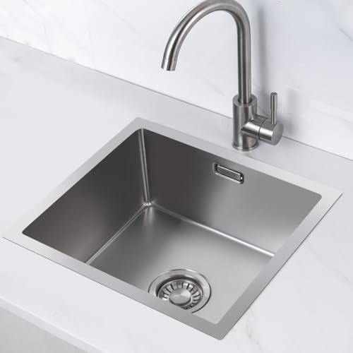 Nurion Spüle Edelstahl 39.5 x 34.5 - Küchenspüle - Küchenspülen - Küchenwaschbecken - ohne Hahnloch von Quality Heating