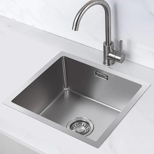 Nurion Spüle Edelstahl 44.5 x 34.5 - Küchenspüle - Küchenspülen - Küchenwaschbecken - ohne Hahnloch von Quality Heating