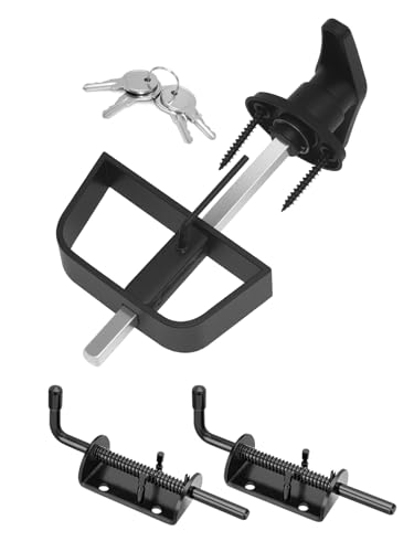 Quality Life T-Griff-Verriegelungs-Set für Schuppentür, mit 4 Schlüsseln, Schuppen, Scheunenstall, Aufbewahrungstür, T-Schloss-Set, verstellbarer 11,4 cm Schaft, mit federbelastetem Torbolzenriegel, 1 Quality Life T-Griff-Verriegelungs-Set für Schuppentür, mit 4 Schlüsseln, Schuppen, Scheunenstall, Aufbewahrungstür, T-Schloss-Set, verstellbarer 11,4 cm Schaft, mit federbelastetem Torbolzenriegel, 1 von Quality Life
