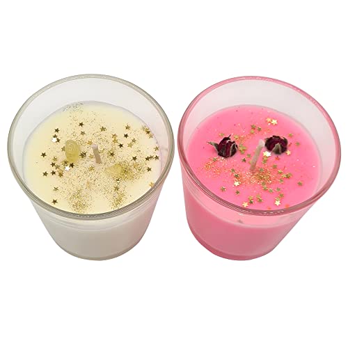 2 Duftkerzen mit echten Rosenblüten oder Kristallen, duftendem Sojawachs, ideal als Wohnzimmerdeko oder Geschenk 2 Duftkerzen mit echten Rosenblüten oder Kristallen, duftendem Sojawachs, ideal als Wohnzimmerdeko oder Geschenk von Quality and Time