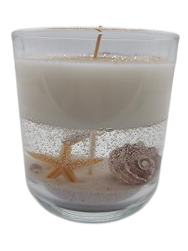 Gelwachs Duftkerze – Urlaubskerze, Meerlandschaft mit Muscheln + Seestern und hochwertigem Sojawachs, Kerze im Glas Gelwachs Duftkerze – Urlaubskerze, Meerlandschaft mit Muscheln + Seestern und hochwertigem Sojawachs, Kerze im Glas von Quality and Time