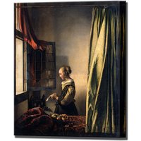 Johannes Vermeer, Wanddekor, Fertig Zum Aufhängen, Mädchen Beim Offenen Fenster, Kunstdruck, Barock von QualityArtPrints